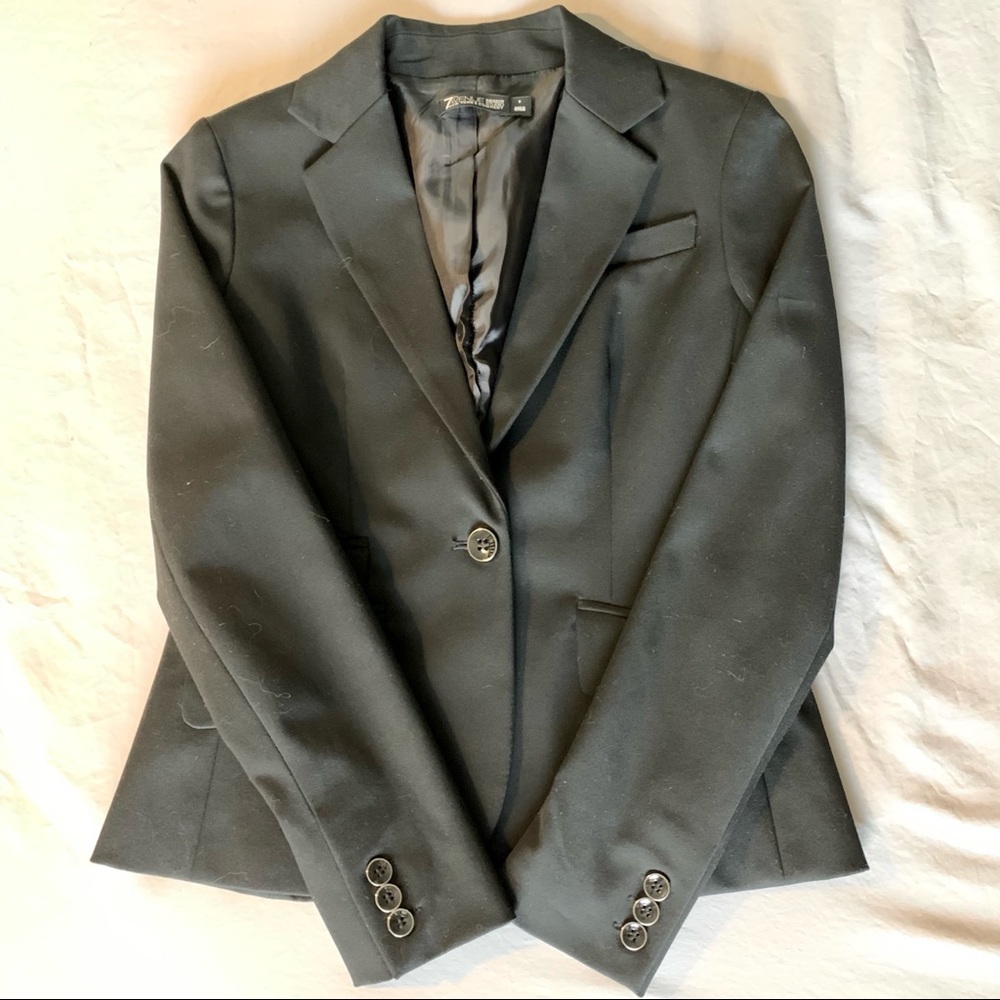 New York and Company Silk Lined Black Blazer